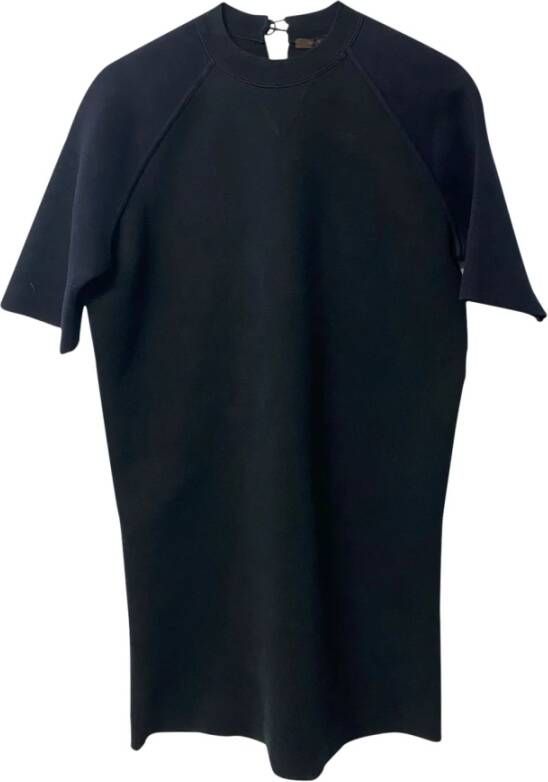 Louis Vuitton Vintage Louis Vuitton Embellished Shirt Dress in Black Cotton Zwart Dames