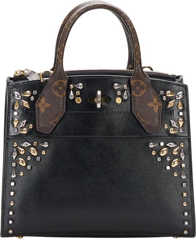 Louis Vuitton Vintage Mini Edgy Rock Chic City Steamer Leather Calf Italy Zwart Dames