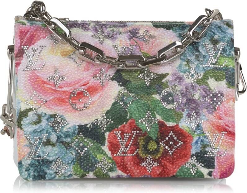 Louis Vuitton Vintage Monogram Floral Swarovski Coussin BB Fabric Satin Italy Roze Dames