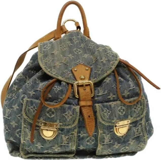 Louis Vuitton Vintage Pre-owned Canvas backpacks Blauw Dames