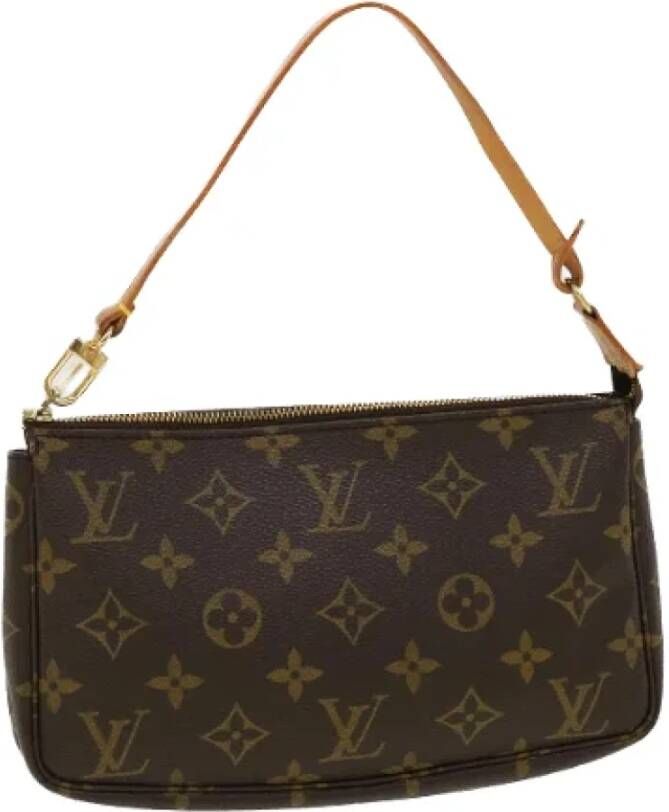 Louis Vuitton Vintage Pre-owned Canvas pouches Bruin Dames