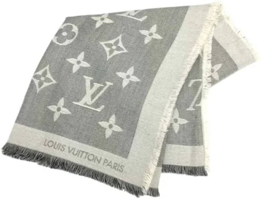 Louis Vuitton Vintage Pre-owned Cashmere scarves Grijs Dames 