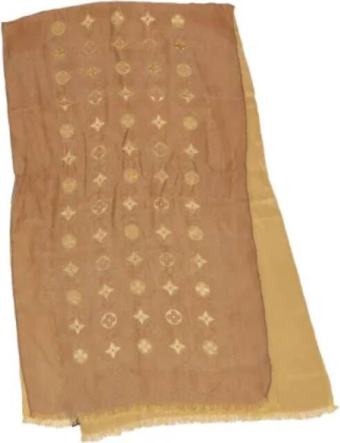 Louis Vuitton Vintage Pre-owned Cotton scarves Beige Dames