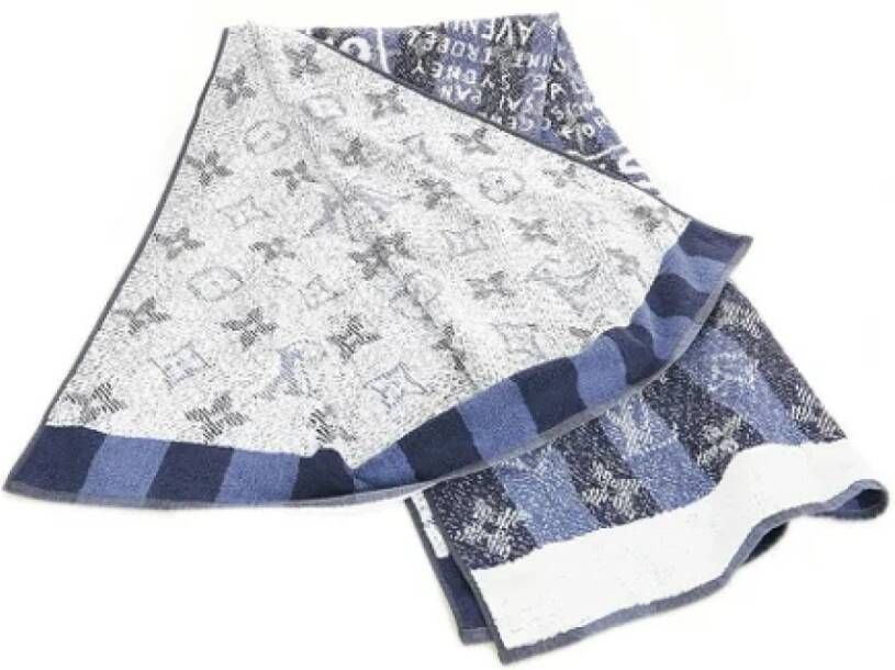 Louis Vuitton Vintage Pre-owned Cotton scarves Blauw Dames