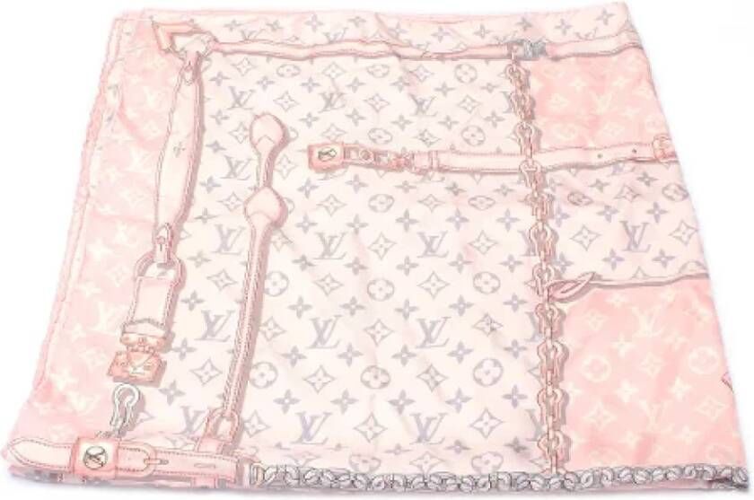 Louis Vuitton Vintage Pre-owned Cotton scarves Roze Dames