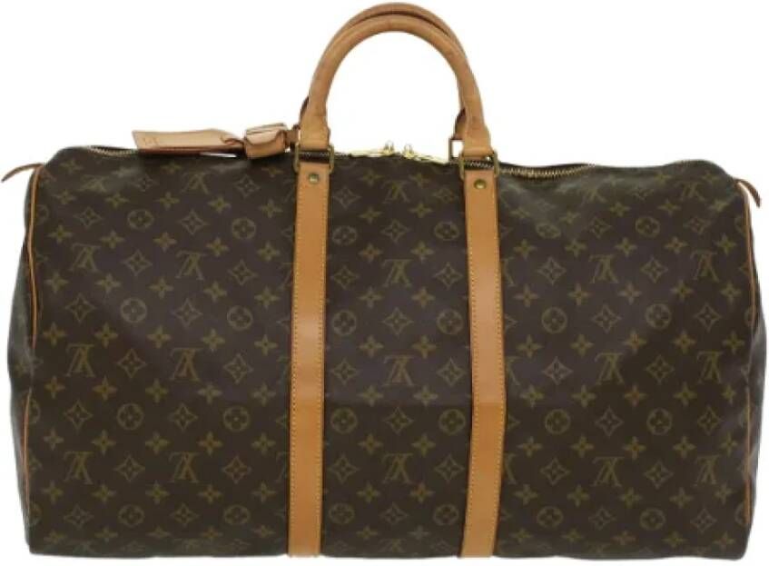 Louis Vuitton Vintage Pre-owned Keepall 55 Monogram Bag Bruin Dames