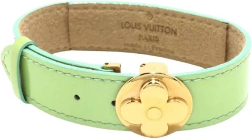 Louis Vuitton Vintage Pre-owned Leather bracelets Groen Dames