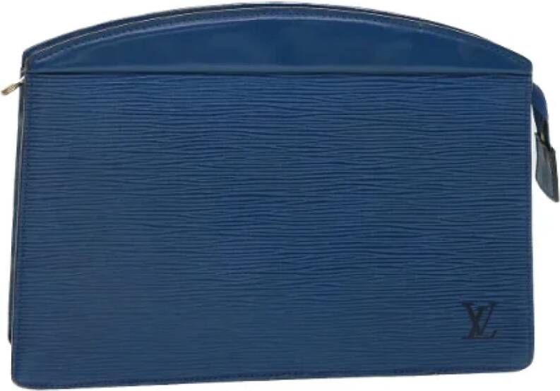 Louis Vuitton Vintage Pre-owned Leather clutches Blauw Dames