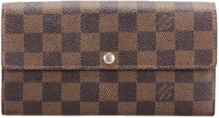 Louis Vuitton Vintage Pre-owned Leather wallets Bruin Dames