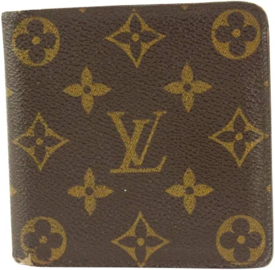 Louis Vuitton Vintage Pre-owned Leather wallets Bruin Heren
