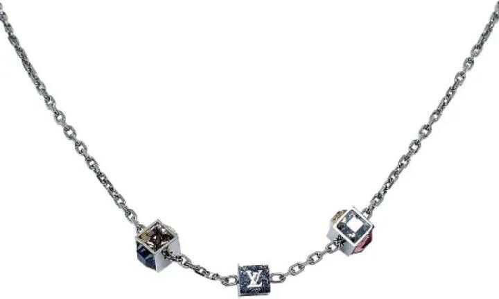 Louis Vuitton Vintage Pre-owned Metal necklaces Grijs Dames