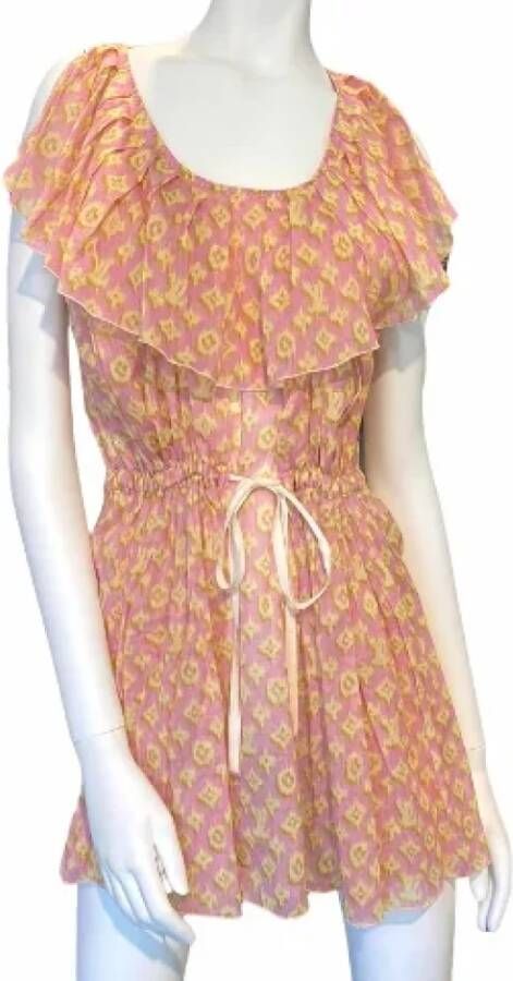 Louis Vuitton Vintage Pre-owned Silk dresses Beige Dames