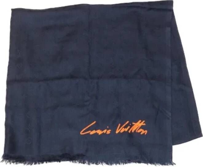 Louis Vuitton Vintage Pre-owned Silk scarves Blauw Dames