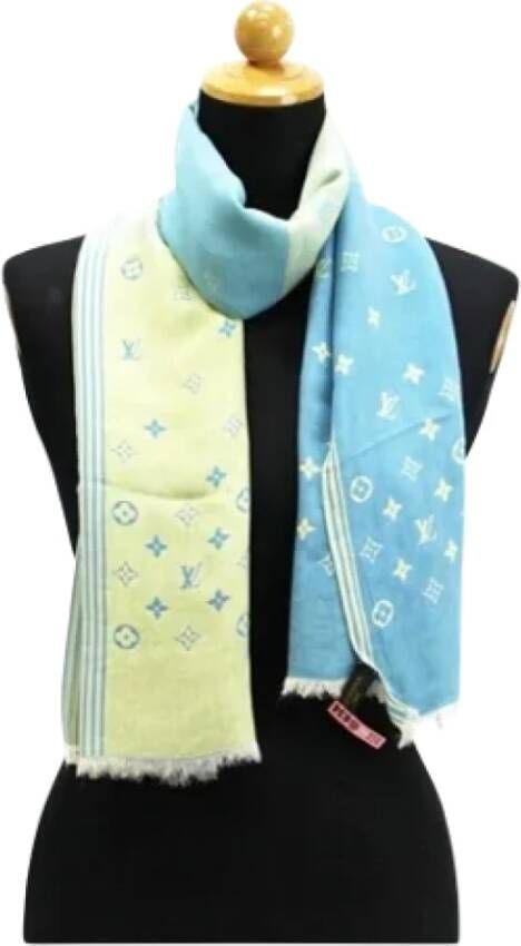 Louis Vuitton Vintage Pre-owned Silk scarves Blauw Dames