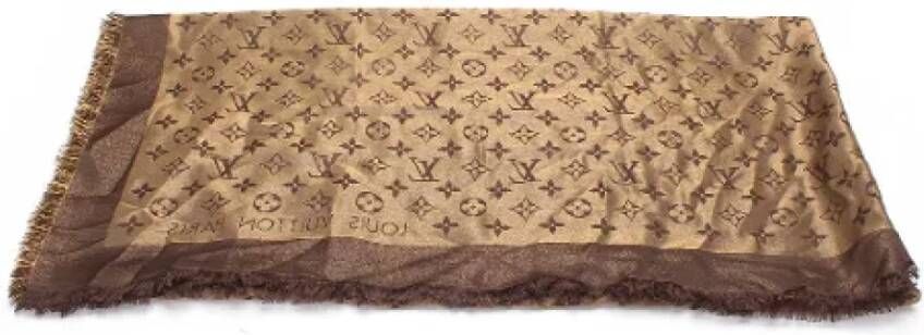 Louis Vuitton Vintage Pre-owned Silk scarves Bruin Dames
