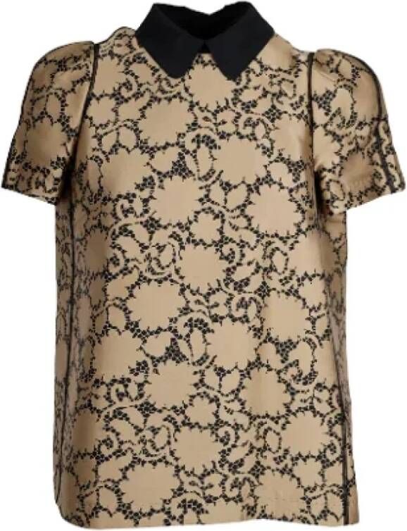 Louis Vuitton Vintage Pre-owned Silk tops Beige Dames
