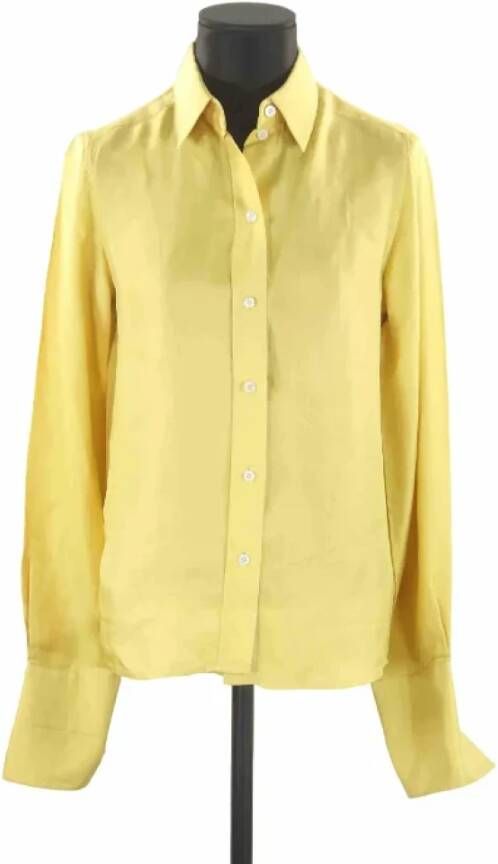 Louis Vuitton Vintage Pre-owned Silk tops Yellow Dames