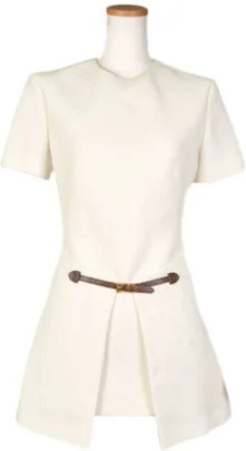 Louis Vuitton Vintage Pre-owned Wool dresses White Dames