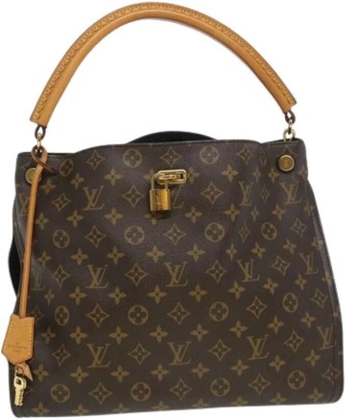 Louis Vuitton Vintage Preated canvas schoudertassen Bruin Dames