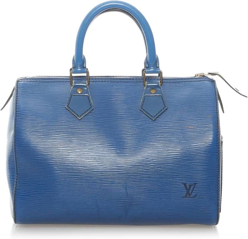 Louis Vuitton Vintage Preated Epi Speedy 25 Bag Blauw Dames