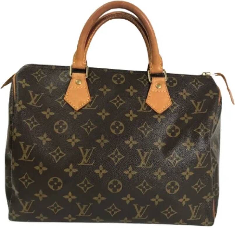 Louis Vuitton Vintage Tweedehands Bruin Canvas Speedy 30 Brown Dames