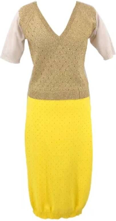 Louis Vuitton Vintage Tweedehands Dres Yellow Dames