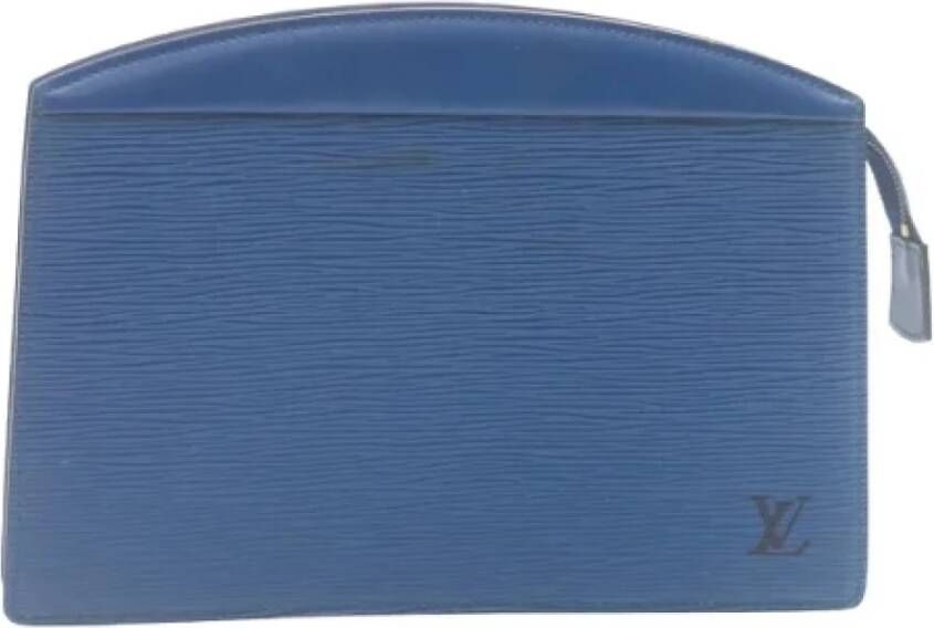 Louis Vuitton Vintage Tweedehands koppeling Blauw Dames
