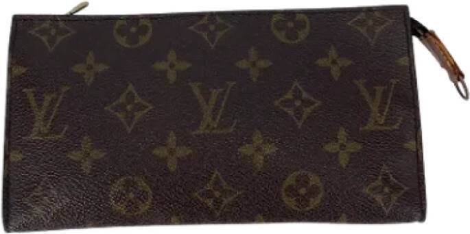 Louis Vuitton Vintage Tweedehands koppeling Bruin Dames