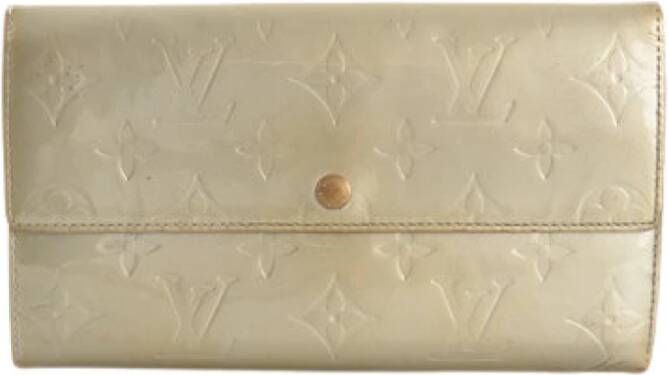 Louis Vuitton Vintage Voldoende Sarah-portemonnee Vernis leer Beige Dames