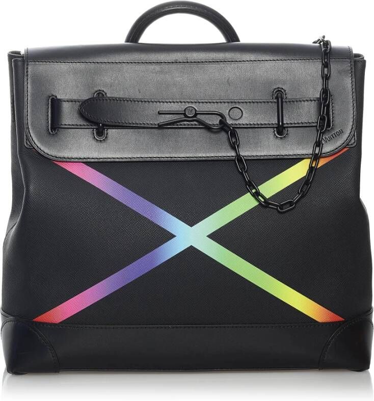 Louis Vuitton Vintage Voldoende Taiga Rainbow Steamer PM leer Zwart Dames