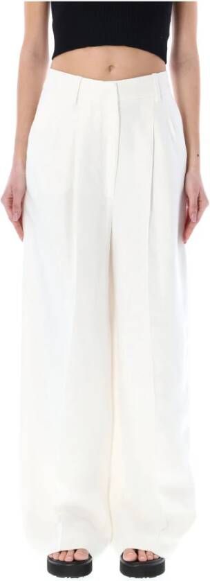 Loulou Studio Wide Trousers Wit Dames