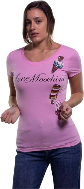 Love Moschino B19 5F en 16 T-Shirt Roze Dames