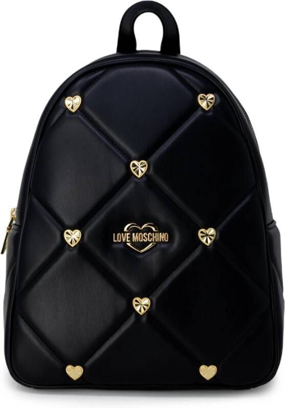 Moschino Love Gewatteerde Eco Leren Zwarte Rugzak Black Dames