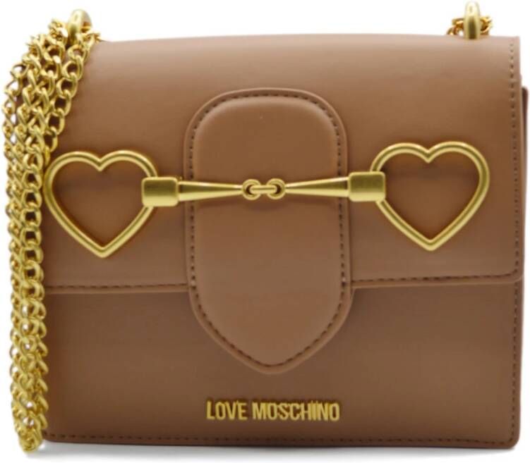 Love Moschino Stijlvolle Leren Tas Brown Dames