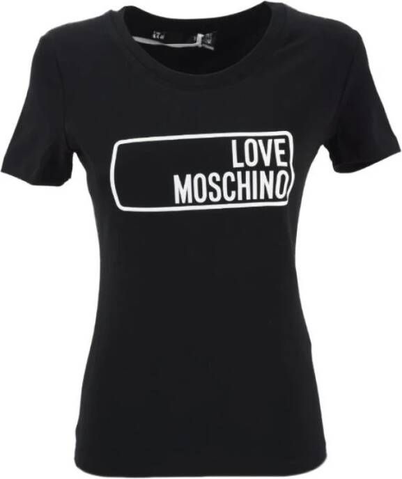 Love Moschino Black Cotton Tops & T-Shirt Zwart Dames