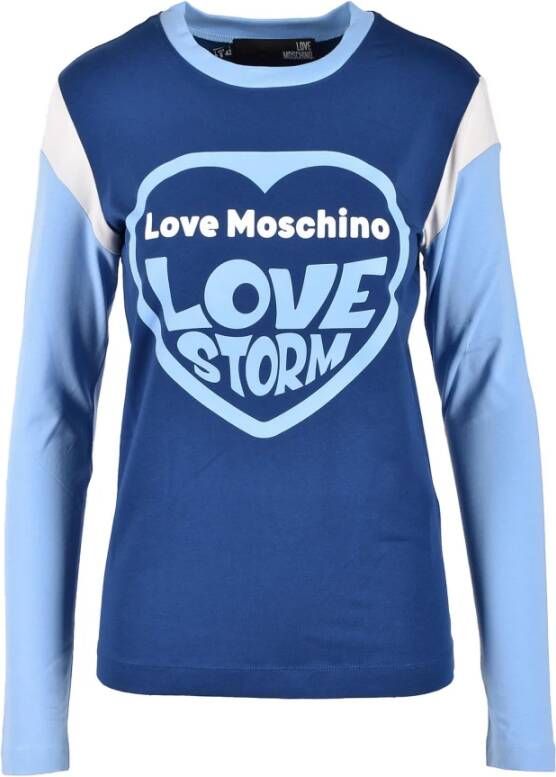 Love Moschino Blauw T-shirt uit de Collection Blauw Dames