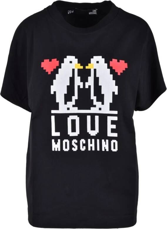 Love Moschino Blauw T-shirt uit de Collection Zwart Dames