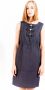 Love Moschino Korte Blauwe Mouwloze Jurk met Kraag Blue Dames - Thumbnail 1