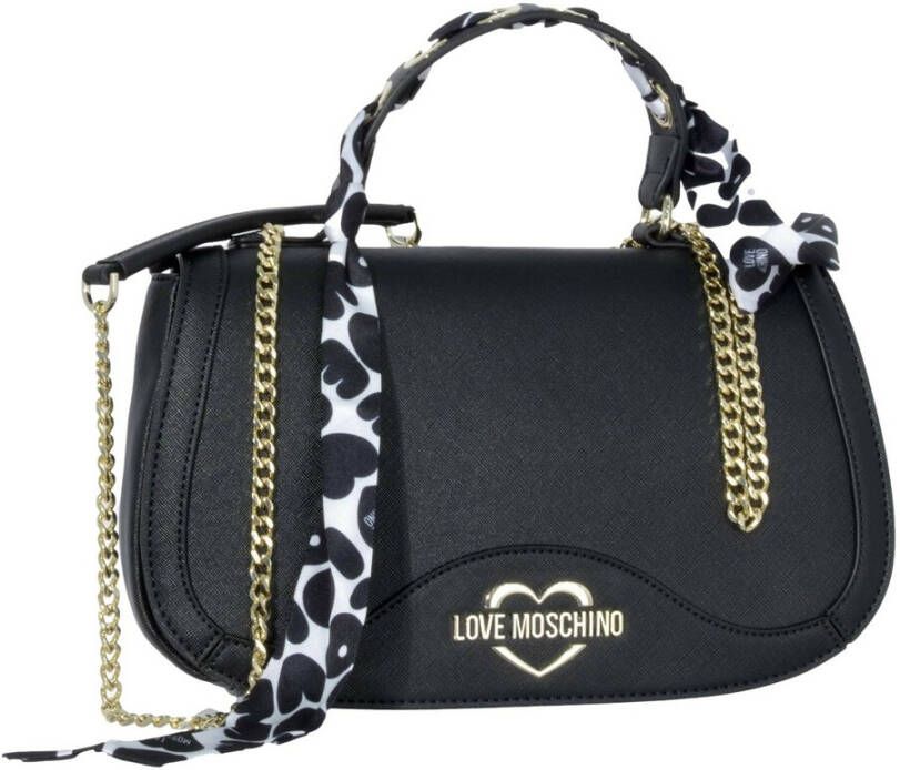 Moschino Totes & shoppers Heart Logo Shoulder Bag in zwart