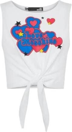 Love Moschino Bovenkant Licht en Natuurlijk Wit White Dames