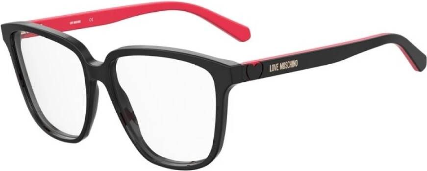 Love Moschino Zwarte Acetaatframe Bril voor Vrouwen Black Dames