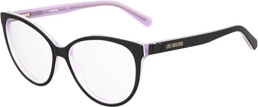Love Moschino Zwarte Acetaatframe Bril voor Vrouwen Black Dames