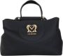 Love Moschino Zwarte Polyethyleen Schoudertas met Contrasterende Details Black Dames - Thumbnail 3