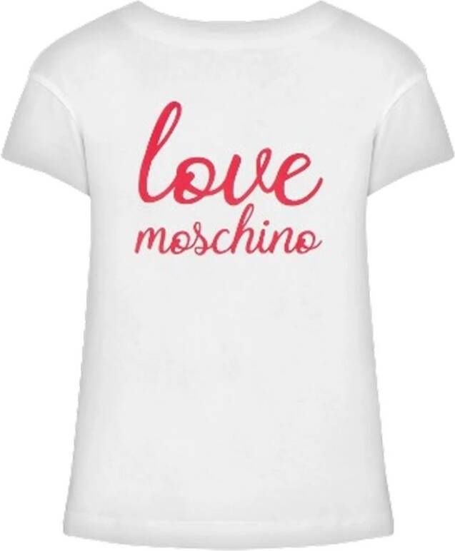 Love Moschino Casual Katoenen T-shirt voor vrouwen Wit Dames