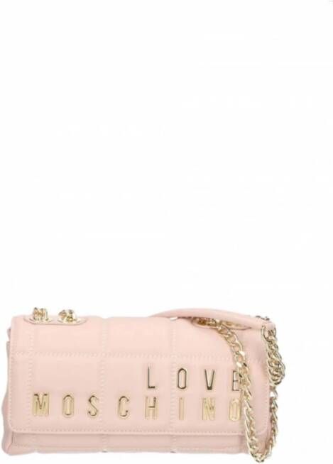 Love Moschino Crossbody bags Embroidery Quilt in poeder roze