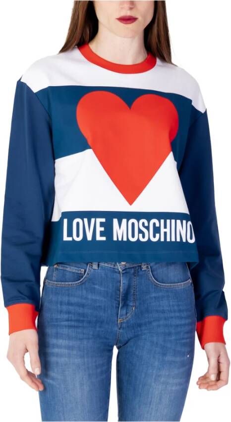 Love Moschino Stijlvolle blauwe print sweatshirt voor vrouwen Blauw Dames