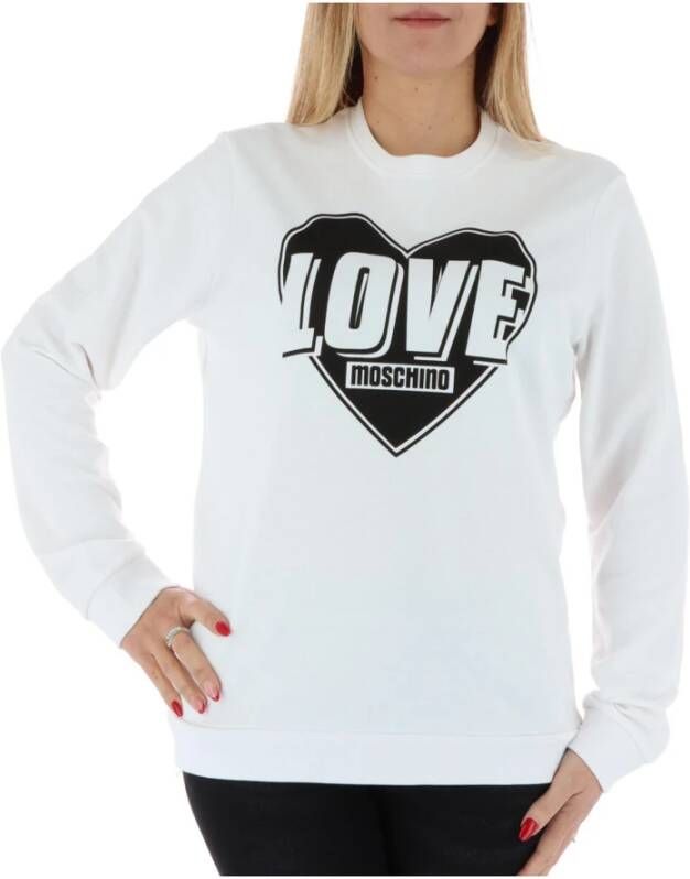 Love Moschino Comfortabele witte dames sweatshirt White Dames