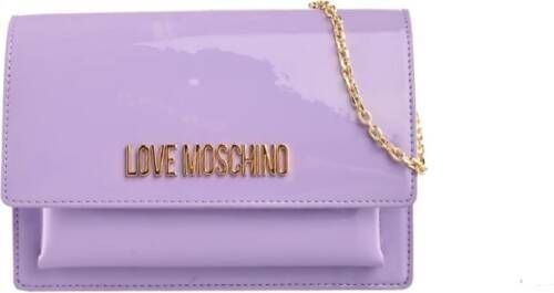 Love Moschino Gelakte Cross Body Tas Purple Dames