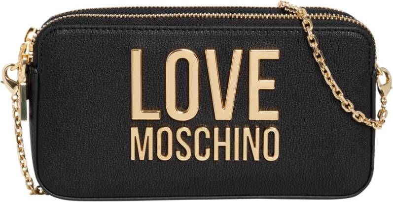 Love Moschino Crossbody bags Sling Love Lettering in zwart