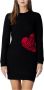 Love Moschino Zwarte gebreide jurk met hartpatroon Black Dames - Thumbnail 2